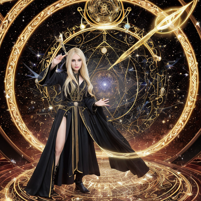 fantasy female mage beautiful blonde by Free AI Image Generator & Maker - No login required✨ | AIGAZOU