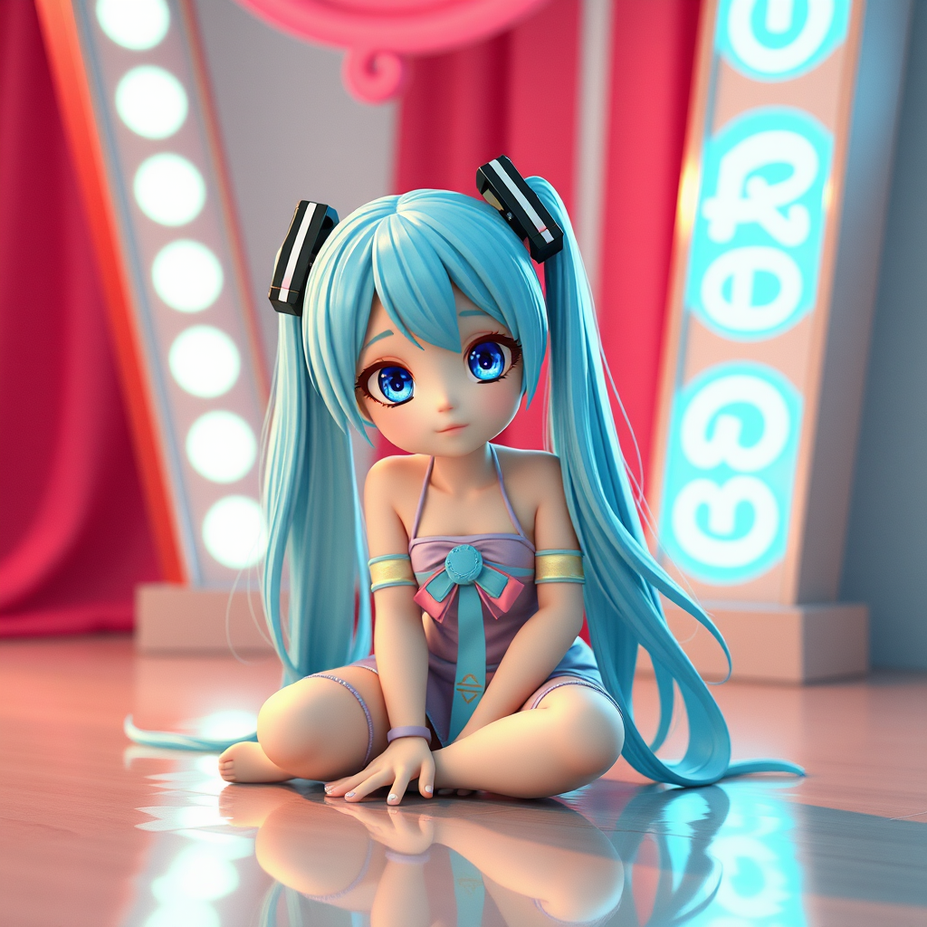 hatsune miku baby crawling 3d hyper realistic by Free AI Image Generator & Maker - No login required✨ | AIGAZOU