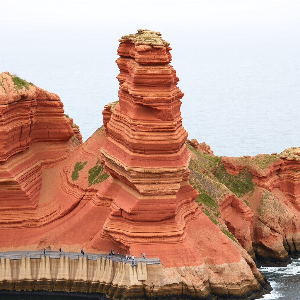 red sandstone cliffs coastal landscape by Free AI Image Generator & Maker - No login required✨ | AIGAZOU
