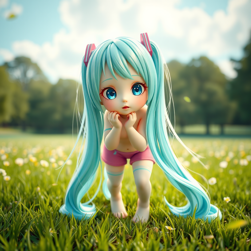 hatsune miku baby crawling 3d hyper realistic by Free AI Image Generator & Maker - No login required✨ | AIGAZOU