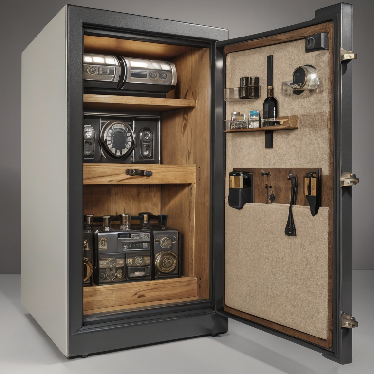 small stylized wooden safe by Free AI Image Generator & Maker - No login required✨ | AIGAZOU