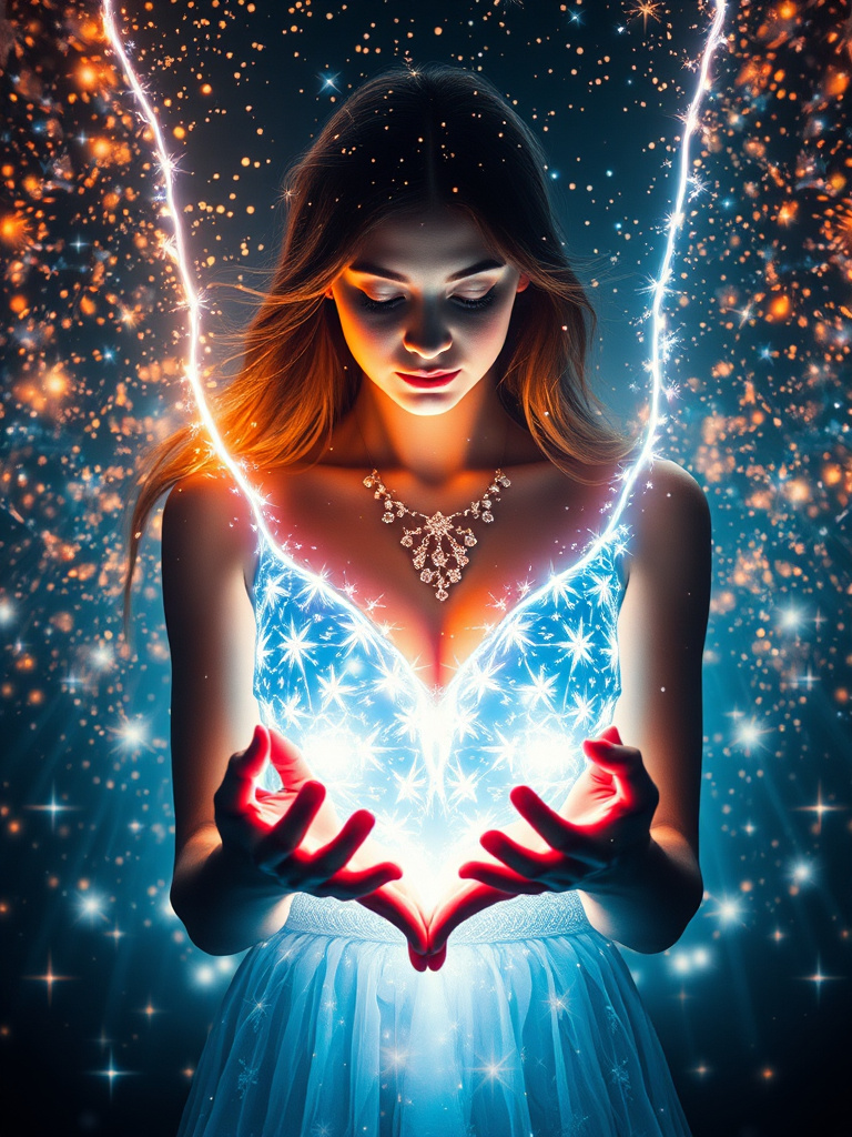 light shapes like a beautiful woman by Free AI Image Generator & Maker - No login required✨ | AIGAZOU