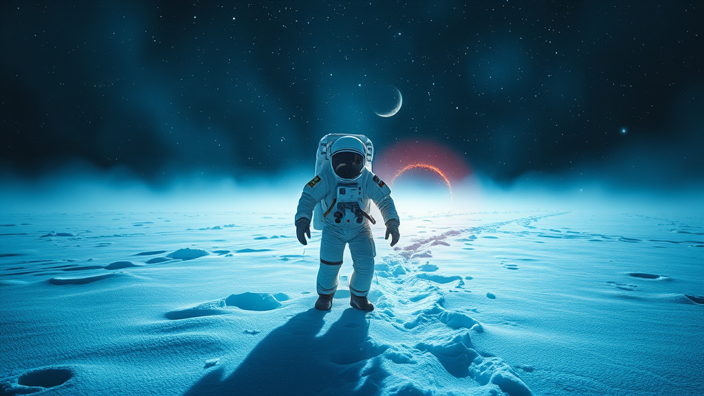 astronaut ice cold snow deeper dark by Free AI Image Generator & Maker - No login required✨ | AIGAZOU