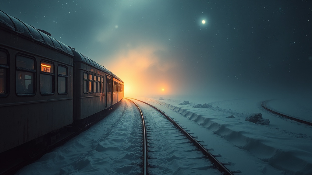 old train ice cold snow deeper by Free AI Image Generator & Maker - No login required✨ | AIGAZOU