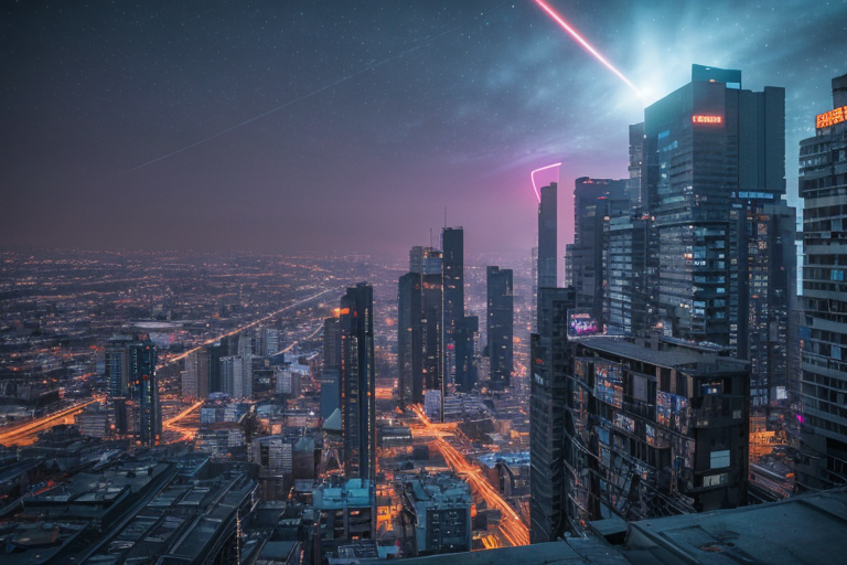city silence neon lights dark horizon by Free AI Image Generator & Maker - No login required✨ | AIGAZOU