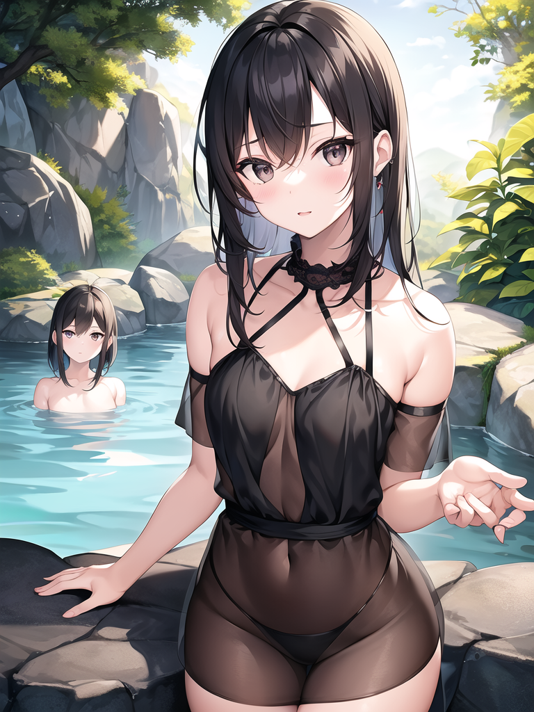 cute beautiful girl small chest hot spring by Free AI Image Generator & Maker - No login required✨ | AIGAZOU