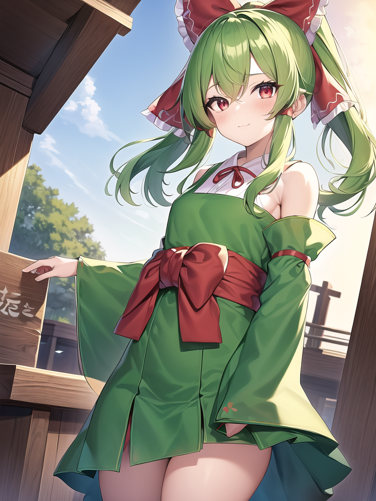 cute beautiful girl small chest green hair by Free AI Image Generator & Maker - No login required✨ | AIGAZOU