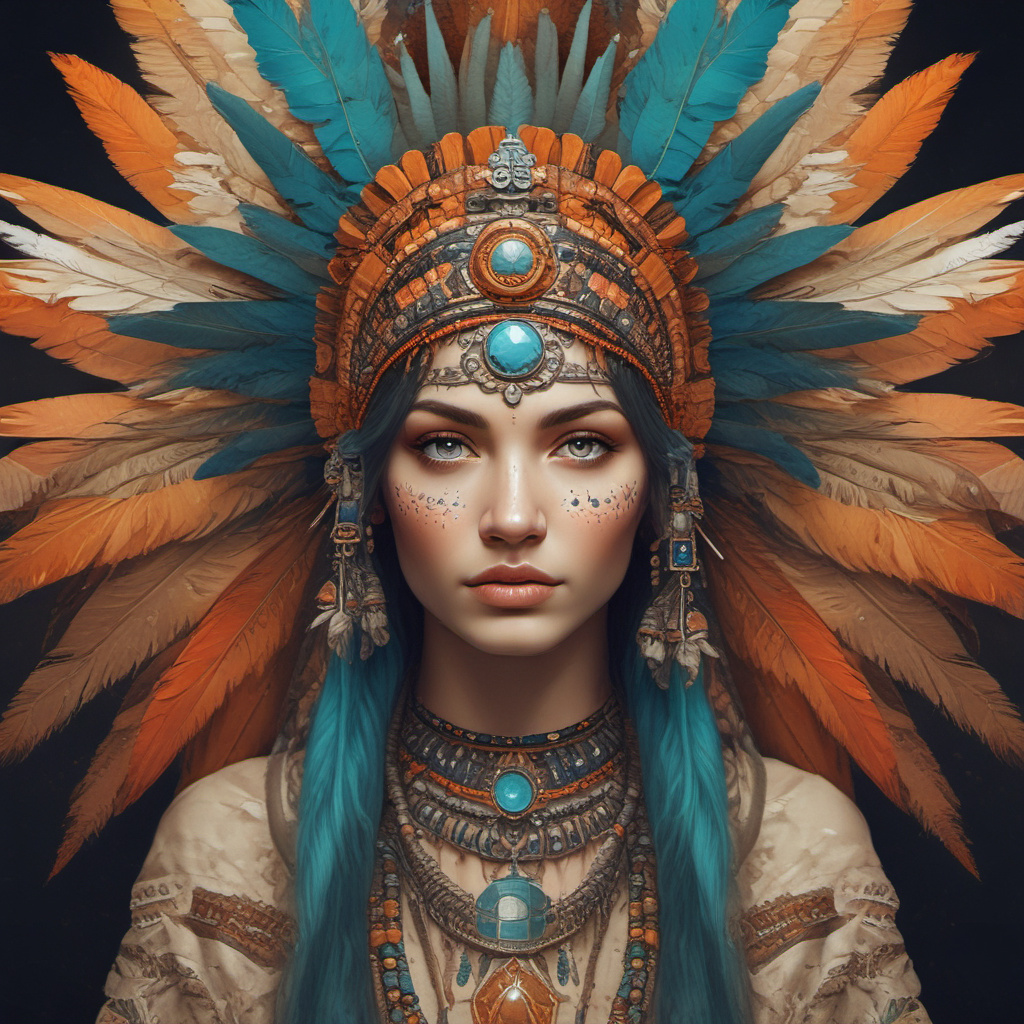 young woman native american costume by Free AI Image Generator & Maker - No login required✨ | AIGAZOU