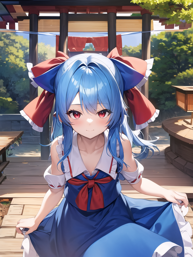 cute beautiful girl blue hair outfit by Free AI Image Generator & Maker - No login required✨ | AIGAZOU