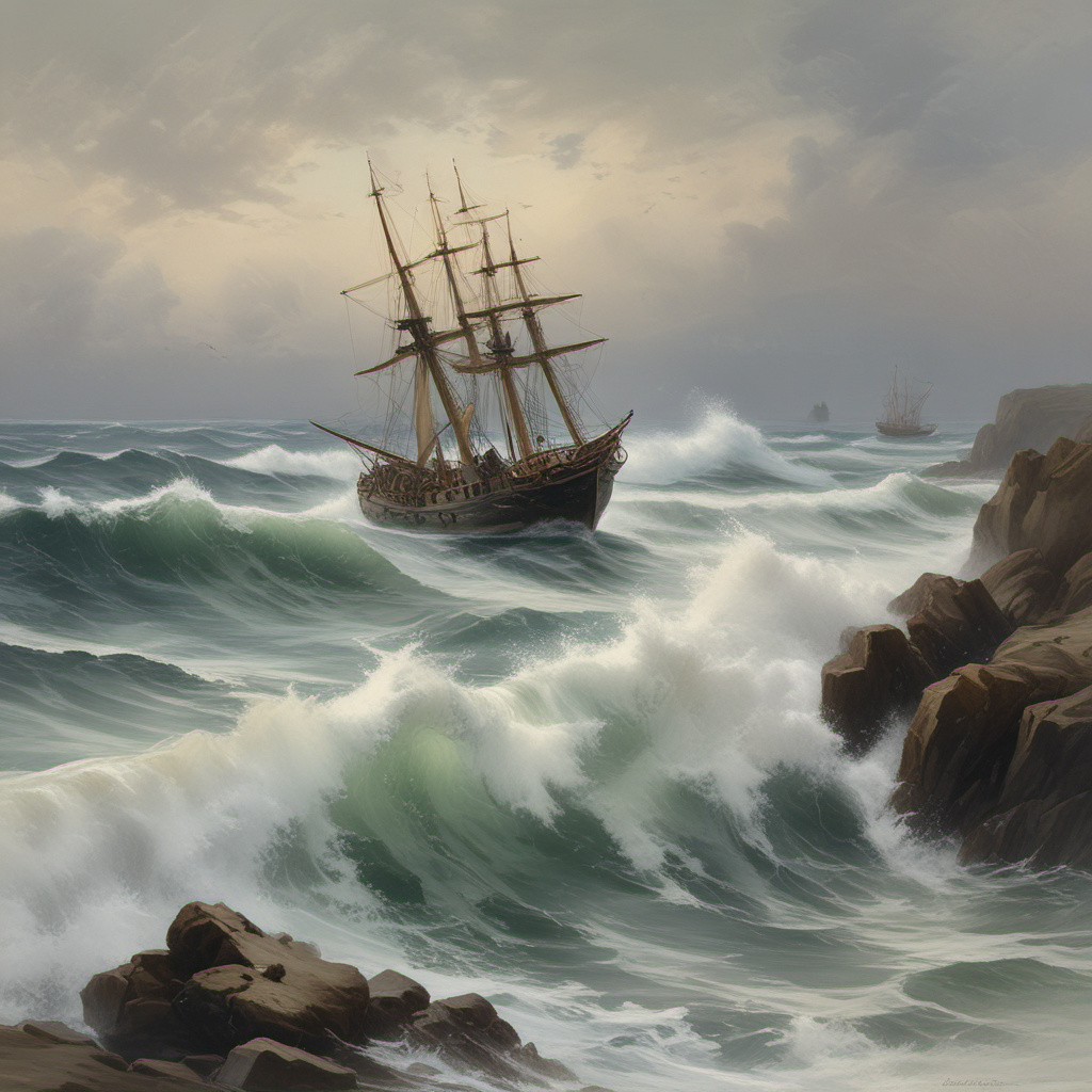 watercolor painting fishing boat choppy seas by Free AI Image Generator & Maker - No login required✨ | AIGAZOU