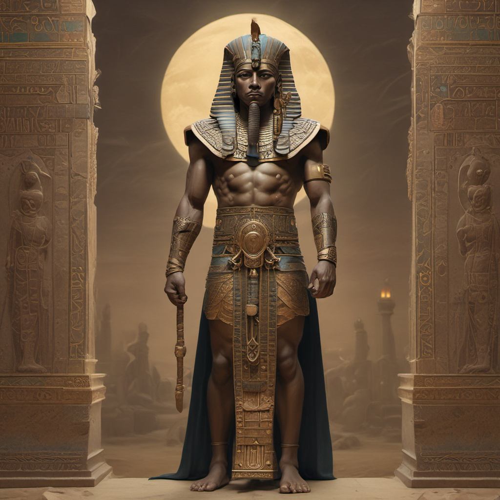 powerful egyptian pharaoh with ankh staff by Free AI Image Generator & Maker - No login required✨ | AIGAZOU