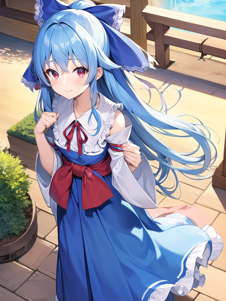 cute beautiful girl blue hair outfit by Free AI Image Generator & Maker - No login required✨ | AIGAZOU
