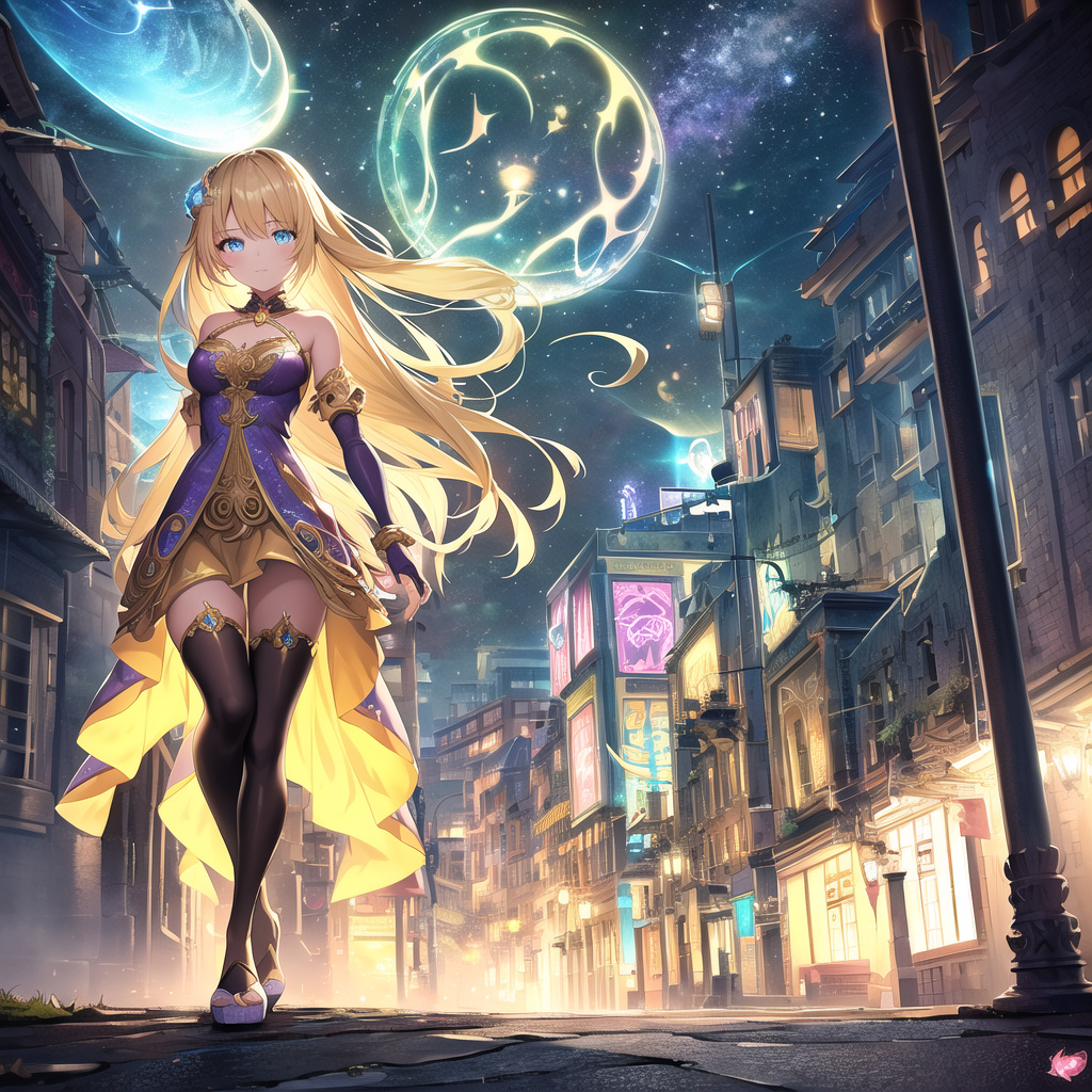 anime girl neon street fantasy by Free AI Image Generator & Maker - No login required✨ | AIGAZOU