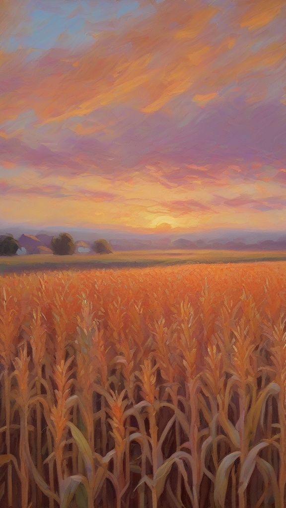 vast field ripe corn warm sunset claude monet style by Free AI Image Generator & Maker - No login required✨ | AIGAZOU