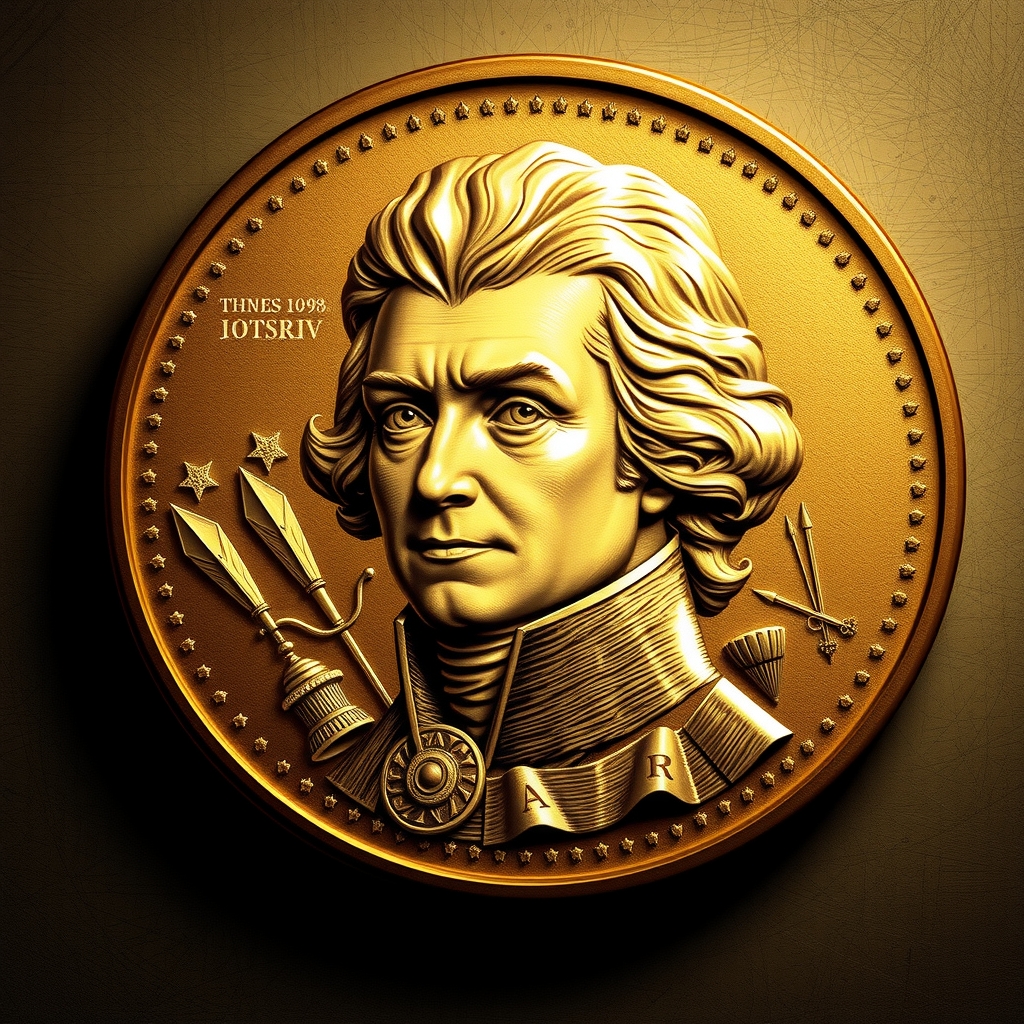 thomas jefferson engraving american coin symbolic liberty democracy by Free AI Image Generator & Maker - No login required✨ | AIGAZOU