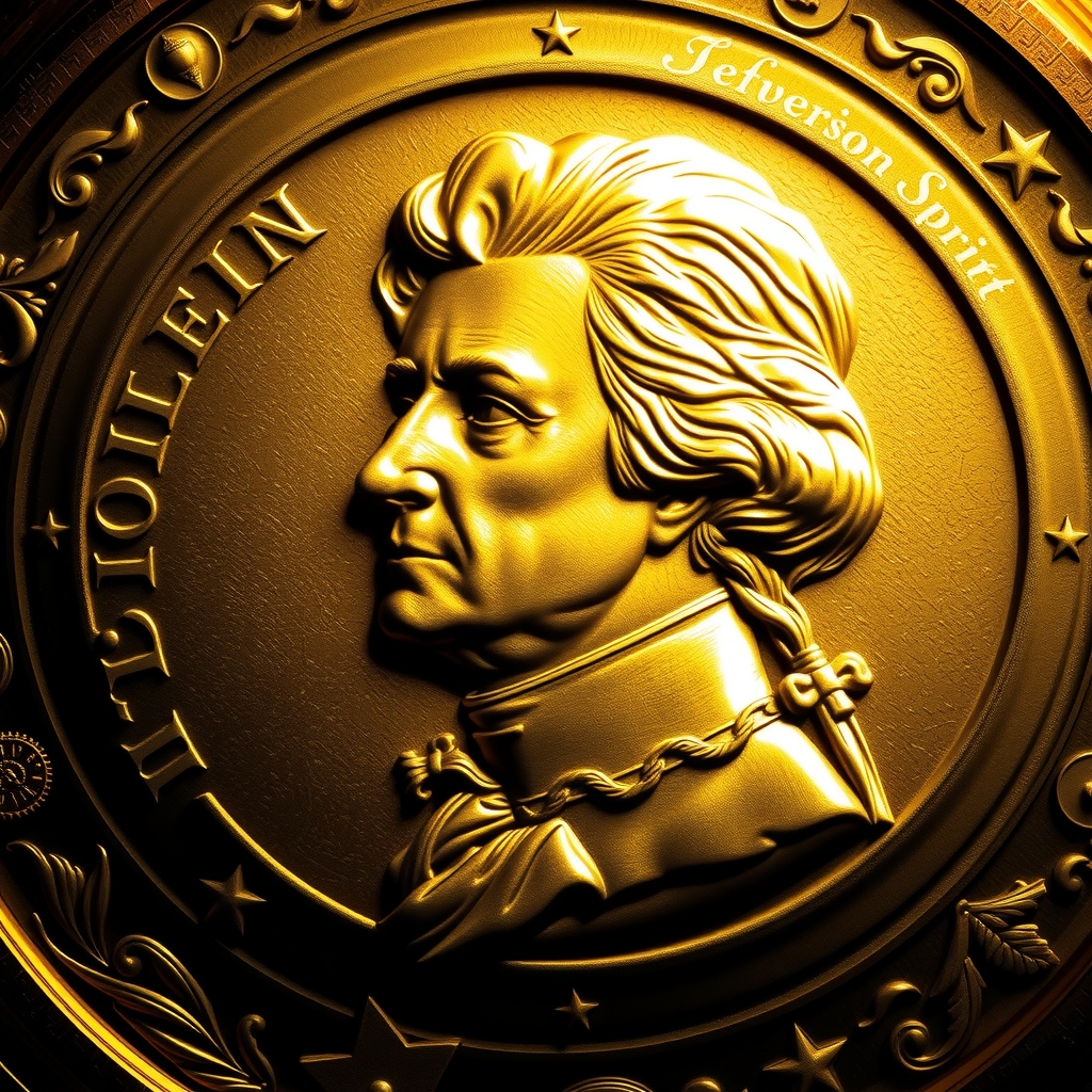 thomas jefferson spirit engraved coin neoclassical style by Free AI Image Generator & Maker - No login required✨ | AIGAZOU