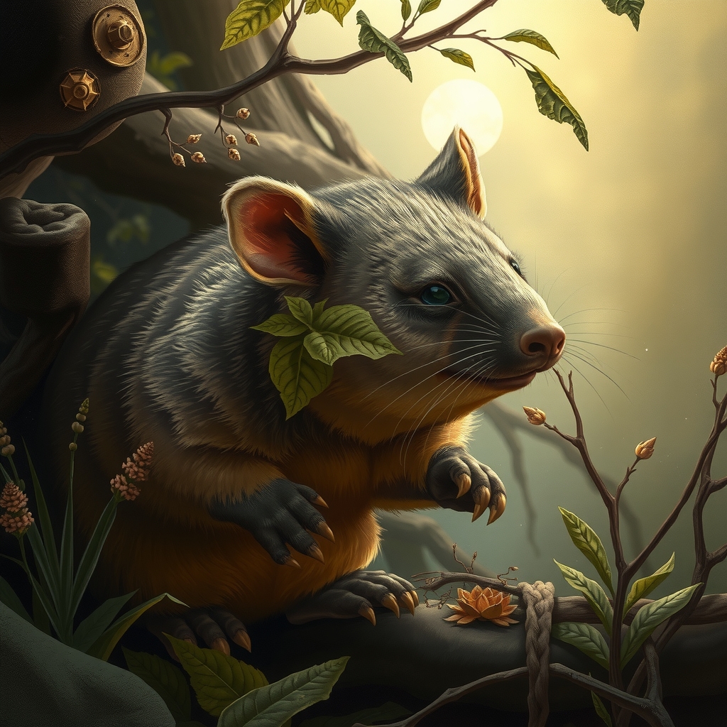 digital illustration magical realism wombats secret life by Free AI Image Generator & Maker - No login required✨ | AIGAZOU