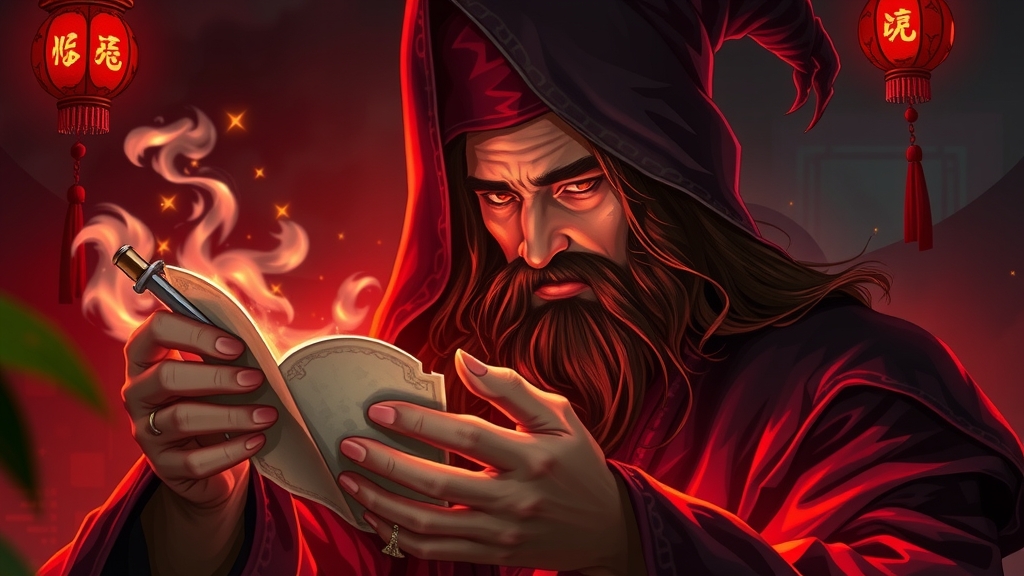 dark passionate eastern wizard reading fortune mystical setting by Free AI Image Generator & Maker - No login required✨ | AIGAZOU