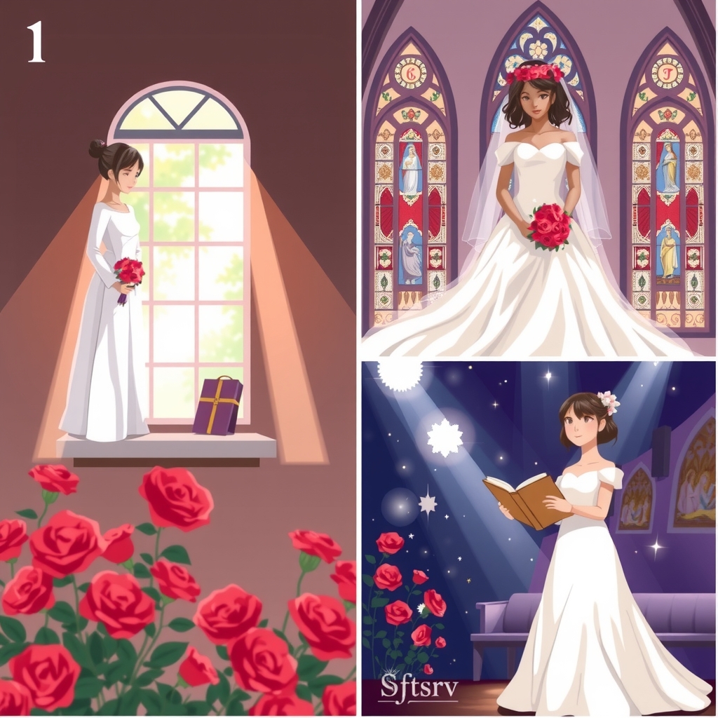 girls in white dresses with flowers and books by Free AI Image Generator & Maker - No login required✨ | AIGAZOU