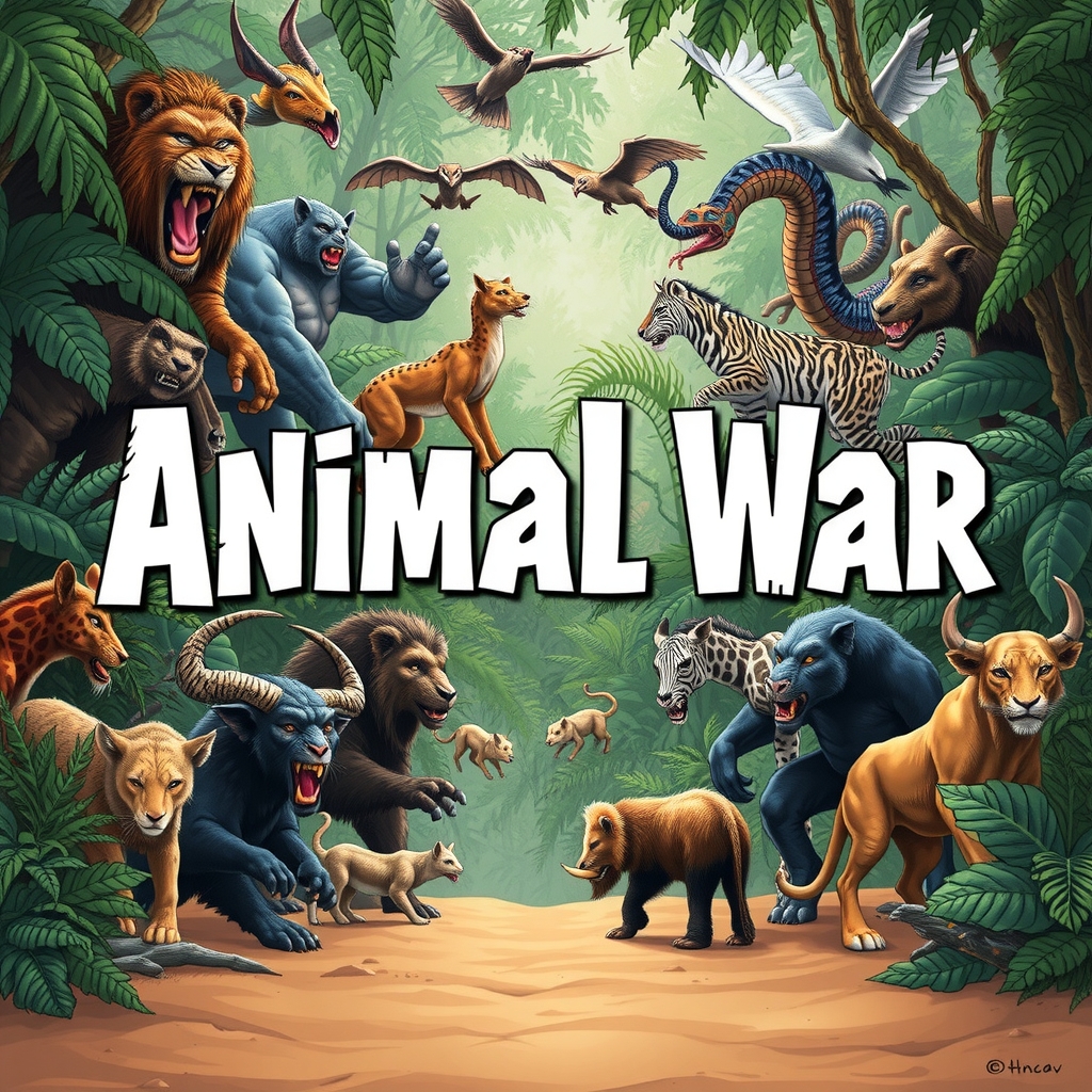 jungle animal war strong creatures fighting by Free AI Image Generator & Maker - No login required✨ | AIGAZOU