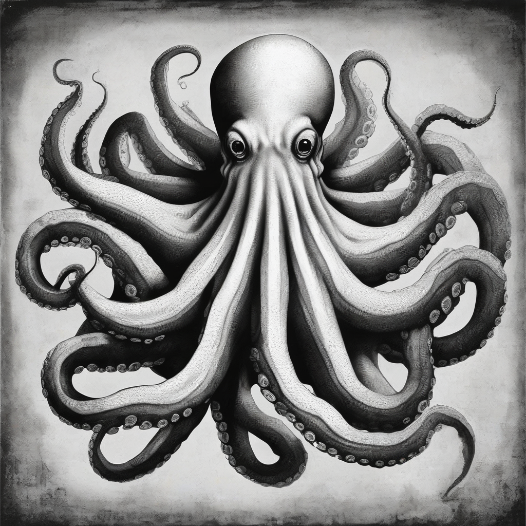 giant octopus monochrome by Free AI Image Generator & Maker - No login required✨ | AIGAZOU