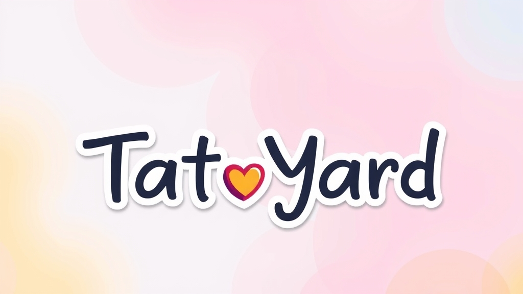 tato yard logo design with symbols soft colors gradient handwritten font by Free AI Image Generator & Maker - No login required✨ | AIGAZOU