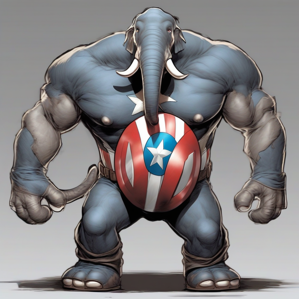 captain america elephant head character imagination by Free AI Image Generator & Maker - No login required✨ | AIGAZOU
