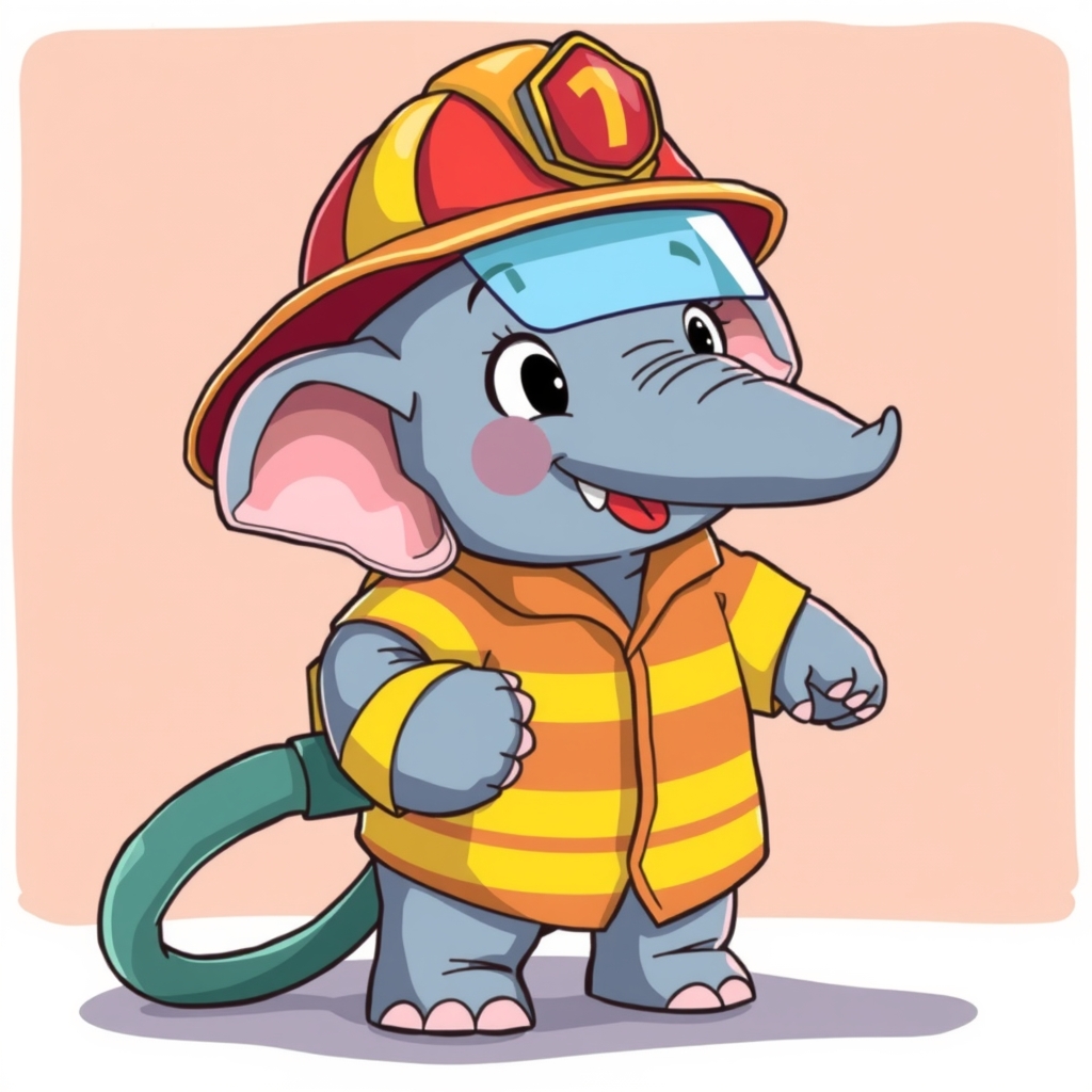 elephant firefighter drawing by Free AI Image Generator & Maker - No login required✨ | AIGAZOU