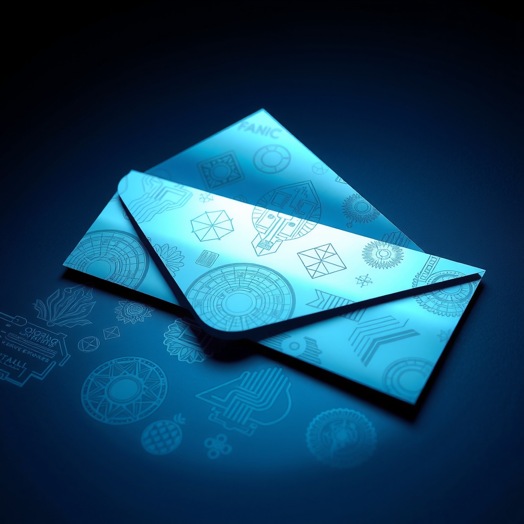 futuristic letter paper digital art glow metal blue silver sci fi aesthetics by Free AI Image Generator & Maker - No login required✨ | AIGAZOU