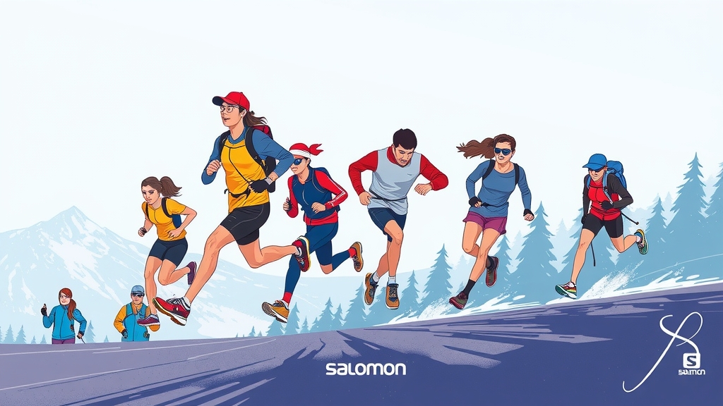 salomon brand promotion image people running by Free AI Image Generator & Maker - No login required✨ | AIGAZOU