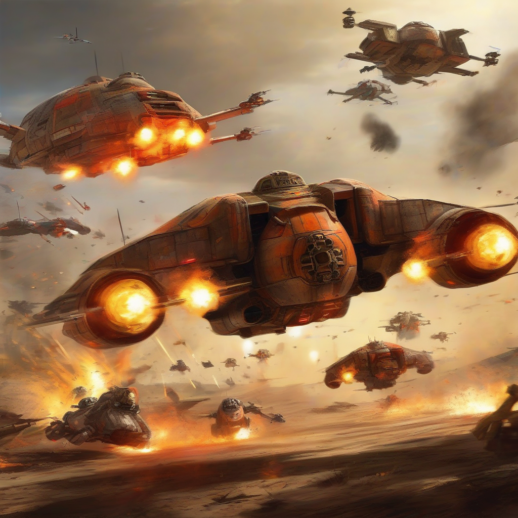 droid bomber bomailleu battle scene explosions maneuverability by Free AI Image Generator & Maker - No login required✨ | AIGAZOU