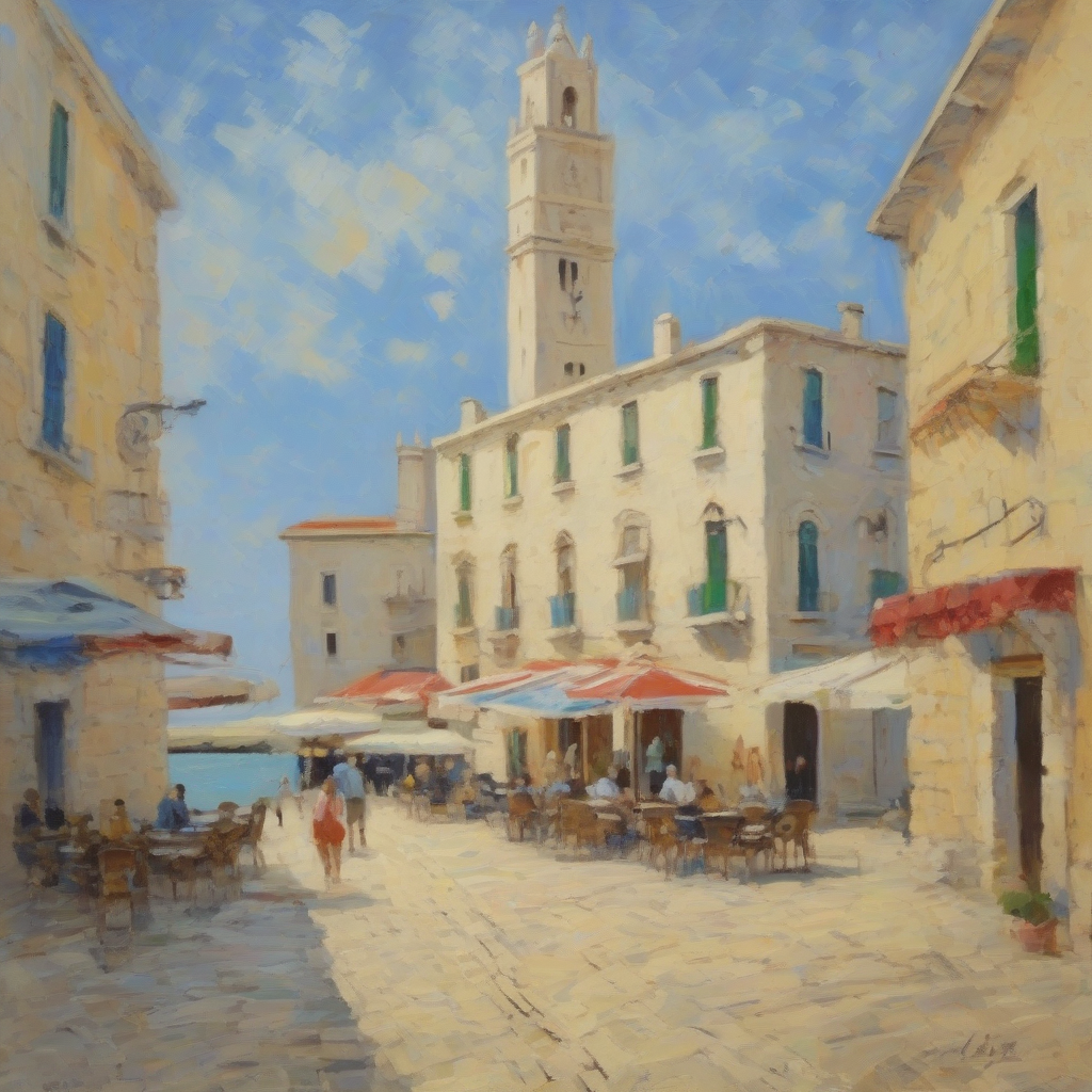 trani in italy in the style of alfred sisley by 免费AI图像生成工具 | AIGAZOU