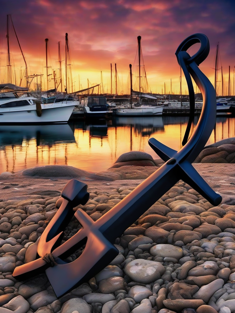 anchor at harbor with fantastic sunset by Free AI Image Generator & Maker - No login required✨ | AIGAZOU