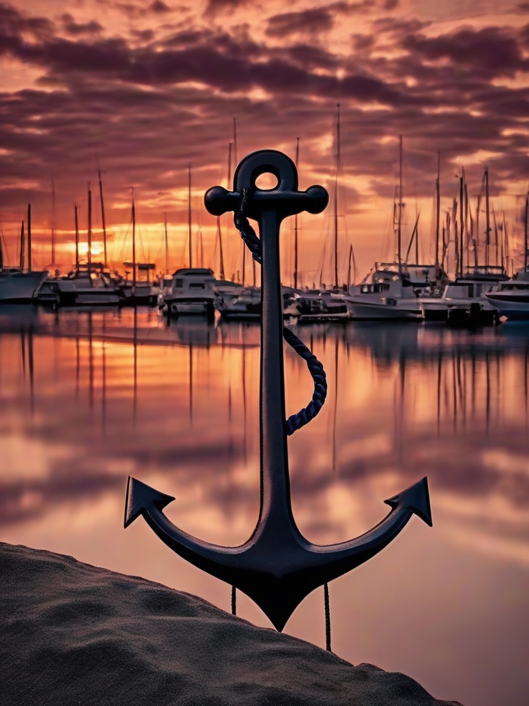 anchor at harbor with fantastic sunset by Free AI Image Generator & Maker - No login required✨ | AIGAZOU
