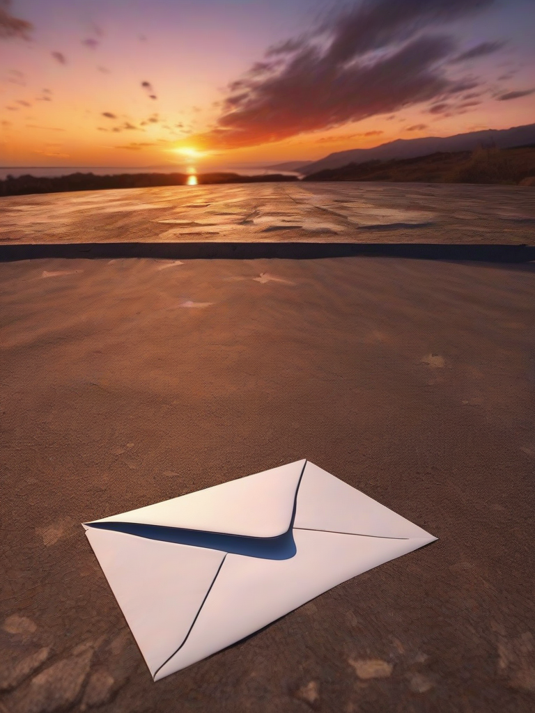 a letter on the ground at a fantastic sunset by Free AI Image Generator & Maker - No login required✨ | AIGAZOU