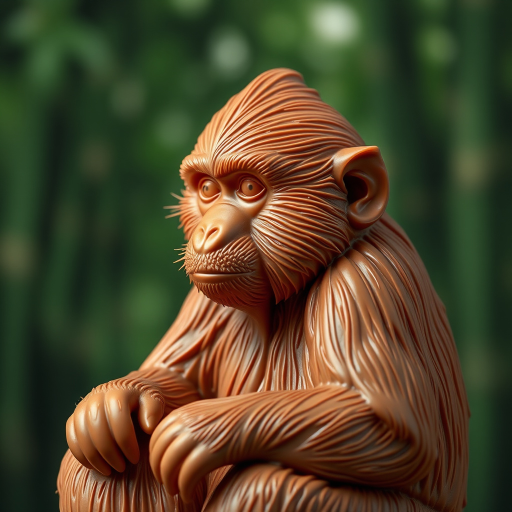 photorealistic japanese macaque milk chocolate melting by Free AI Image Generator & Maker - No login required✨ | AIGAZOU