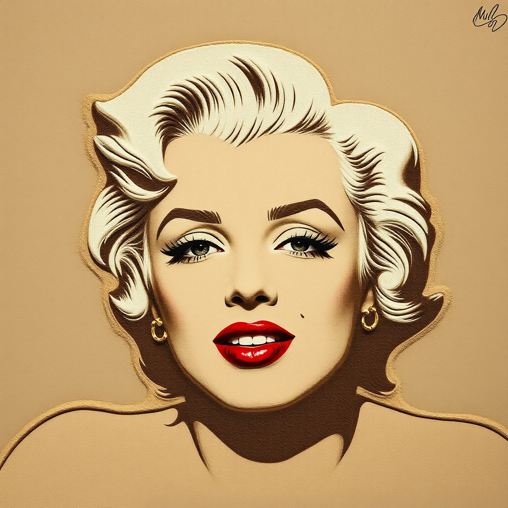 sand art marilyn monroe by Free AI Image Generator & Maker - No login required✨ | AIGAZOU