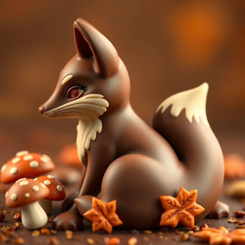 digital art mocha chocolate fox mushroom candies by Free AI Image Generator & Maker - No login required✨ | AIGAZOU