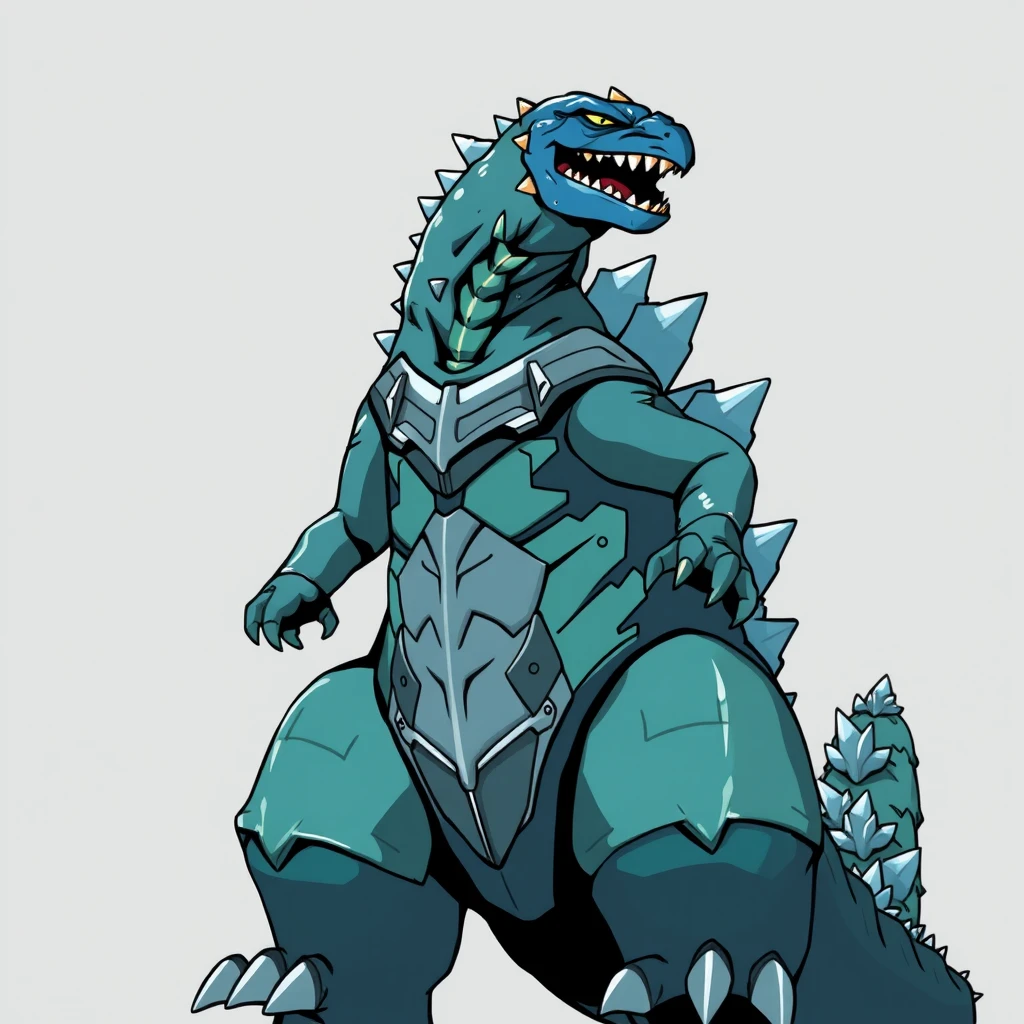 godzilla blue green armored silver black by Free AI Image Generator & Maker - No login required✨ | AIGAZOU