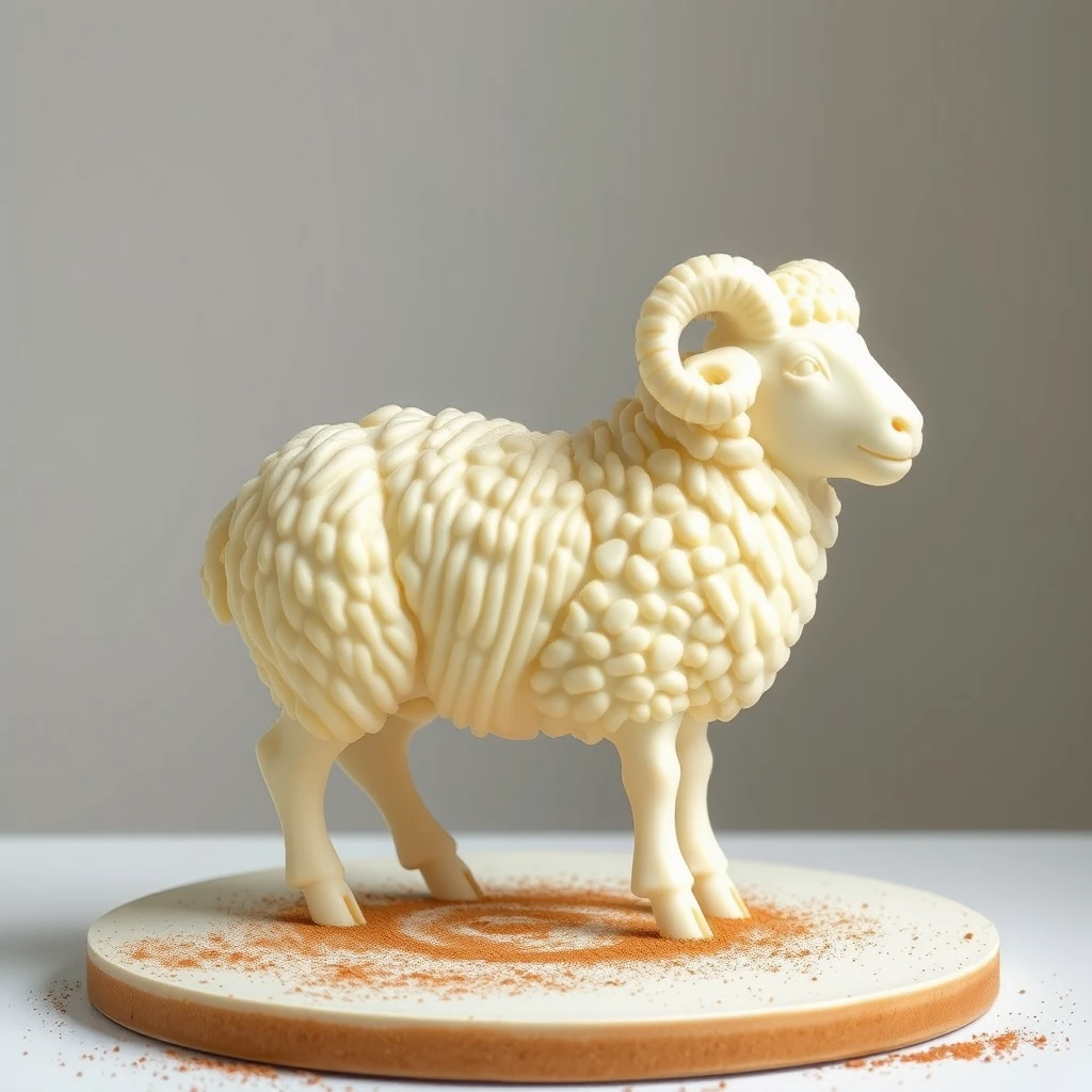 intricate sheep sculpture white chocolate art by Free AI Image Generator & Maker - No login required✨ | AIGAZOU