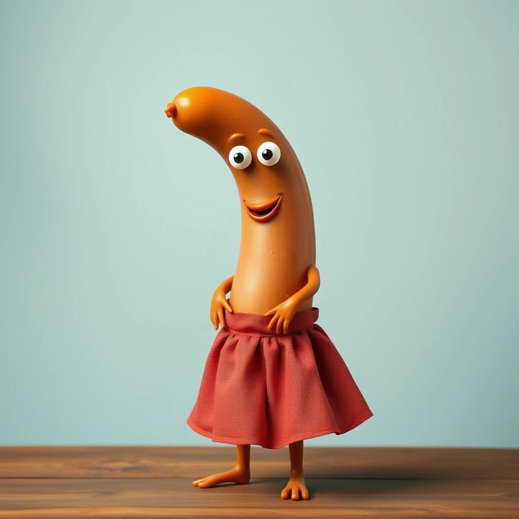 sausage wearing skirt by Free AI Image Generator & Maker - No login required✨ | AIGAZOU