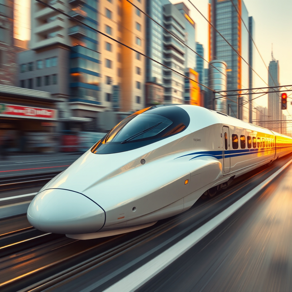 photorealistic futuristic shinkansen speeding tokyo by Free AI Image Generator & Maker - No login required✨ | AIGAZOU