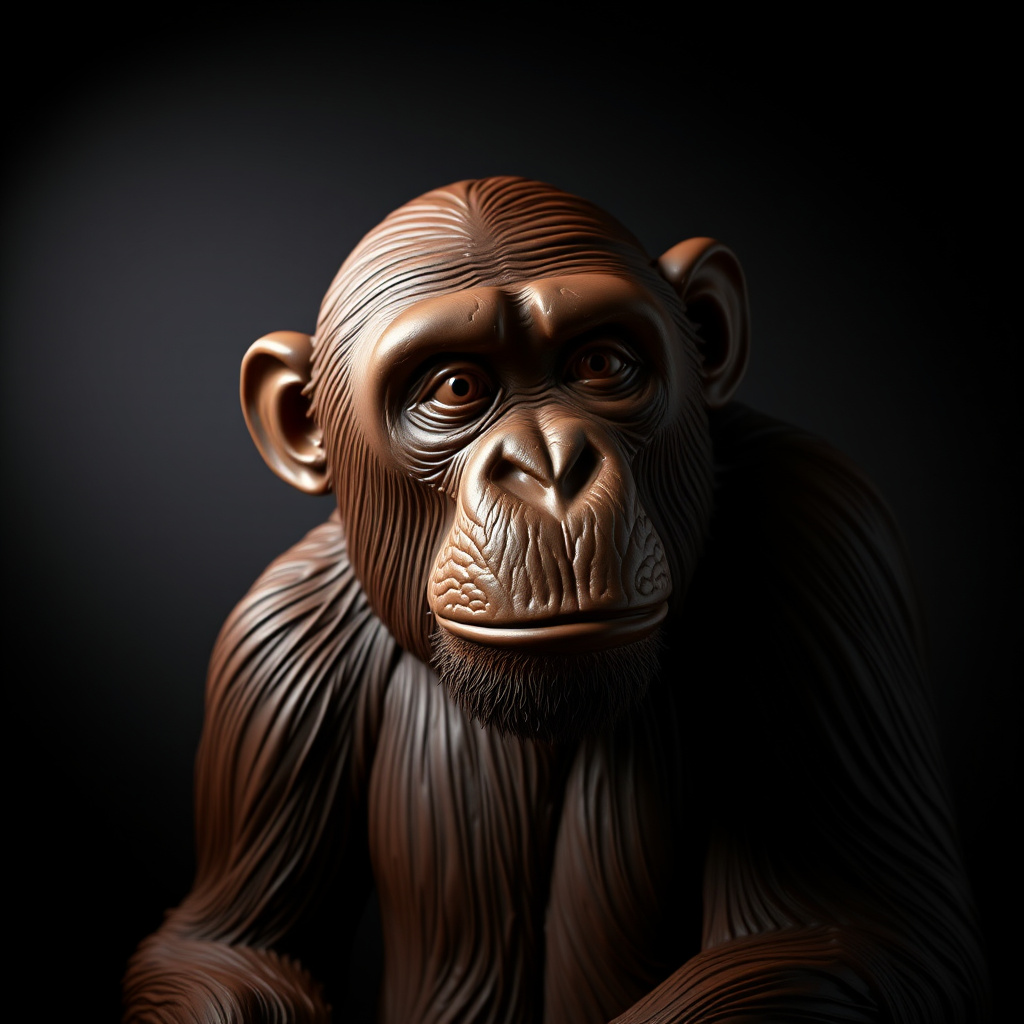 chocolate sculpture chimpanzee hyperrealistic intricate details by Free AI Image Generator & Maker - No login required✨ | AIGAZOU