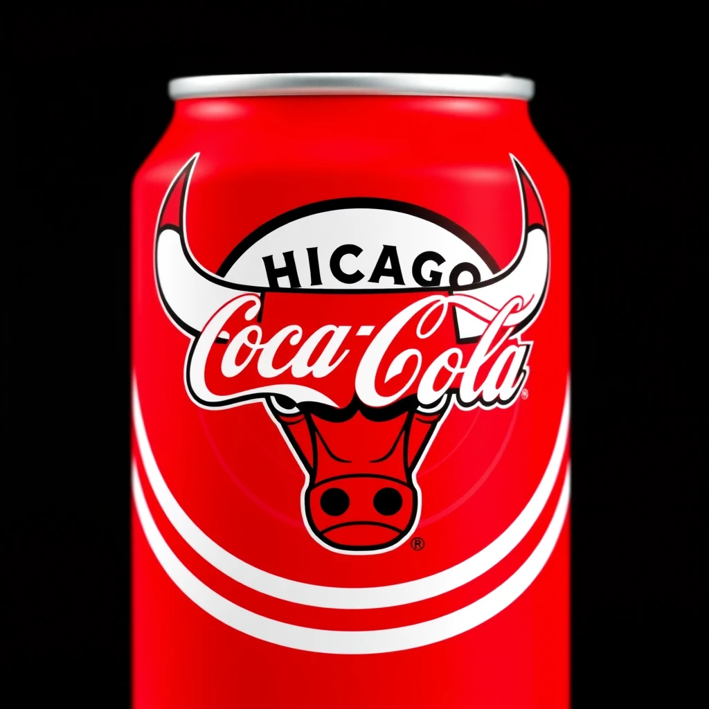 coca cola can red chicago bulls logo by Free AI Image Generator & Maker - No login required✨ | AIGAZOU
