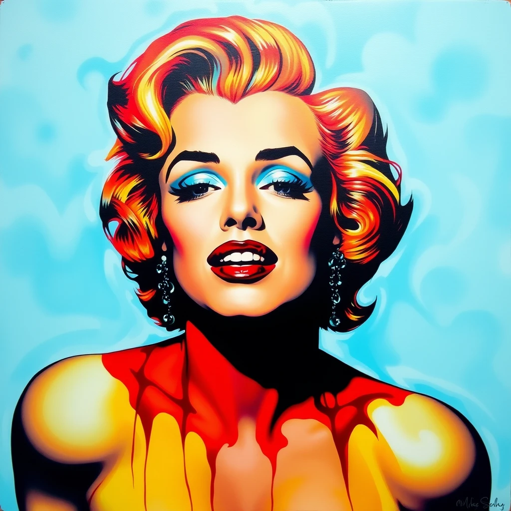 genius wizard paints marilyn monroe colored water by Free AI Image Generator & Maker - No login required✨ | AIGAZOU