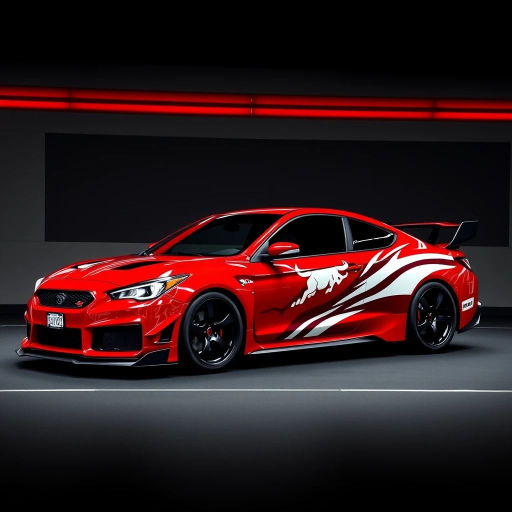 sports car red chicago bulls logo dynamic by Free AI Image Generator & Maker - No login required✨ | AIGAZOU