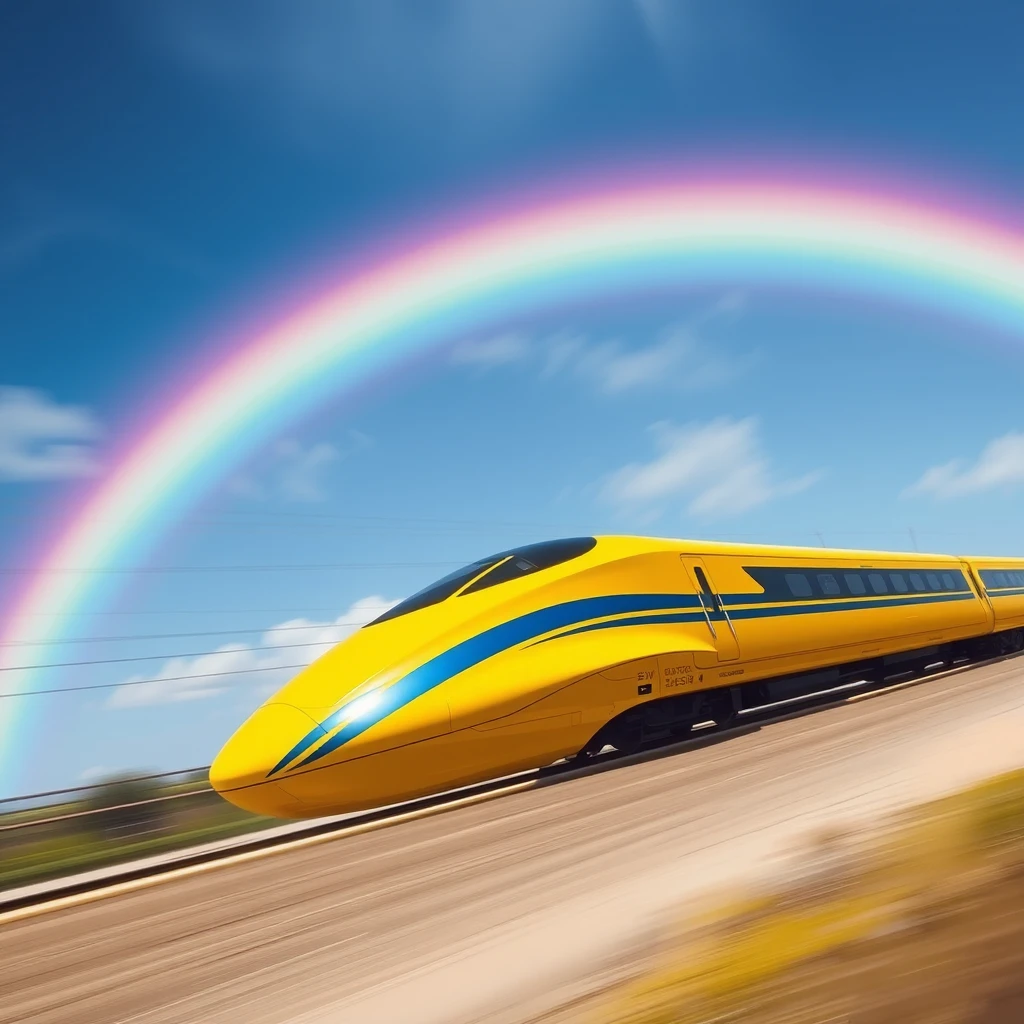 futuristic shinkansen test train doctor yellow by Free AI Image Generator & Maker - No login required✨ | AIGAZOU