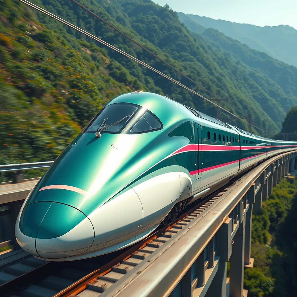 futuristic shinkansen train streamlined design by Free AI Image Generator & Maker - No login required✨ | AIGAZOU
