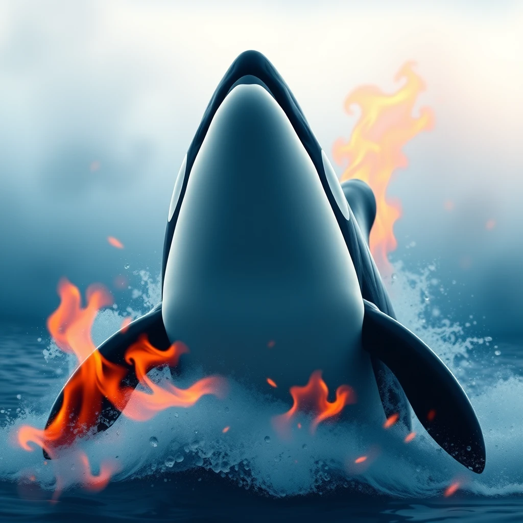 bomber on air orca face wild fire by Free AI Image Generator & Maker - No login required✨ | AIGAZOU