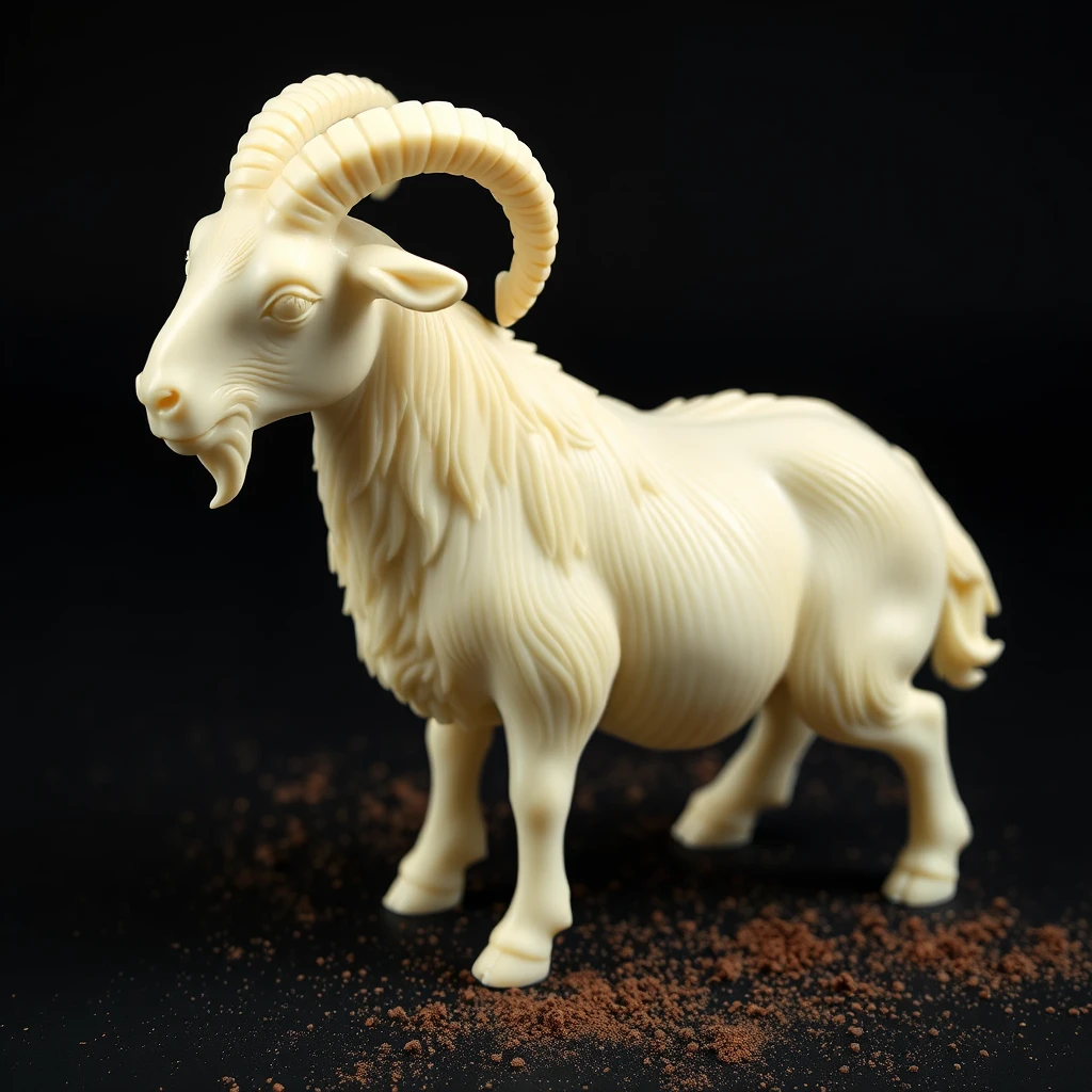 sculpture intricately carved white chocolate majestic goat by Free AI Image Generator & Maker - No login required✨ | AIGAZOU